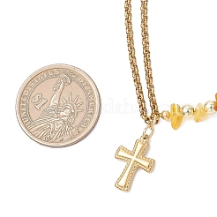 Ожерелья с подвесками-крестами из нержавеющей стали 304&nbsp;NJEW-JN05919