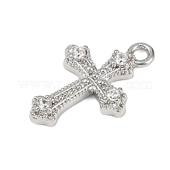 Латунные микропаве прозрачные подвески с фианитом&nbsp;LS-KK-L238-13P