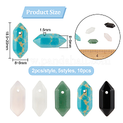 10 шт. 5 стильных подвески с двумя конечными концами из драгоценных камней&nbsp;G-OC0004-18