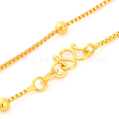 Ожерелья-цепочки из латуни с круглыми бусинами для женщин&nbsp;LS-NJEW-G140-09G