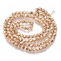 Гальванизировать немагнитных синтетический гематит бисер пряди&nbsp;G-T114-29A