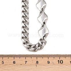 Цепочки из кубинской цепочке с ромбовидными звеньями из нержавеющей стали 304 для мужчин и женщин&nbsp;NJEW-G186-01P-02