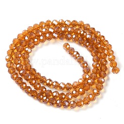 Стеклянные бусины с гальваническим покрытием &nbsp;EGLA-A034-T2mm-A19