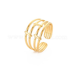 Ионное покрытие (ip) нержавеющая сталь 304 4 линия открытое манжетное кольцо для женщин&nbsp;RJEW-S405-158G