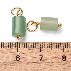 Подвески-колонны из натурального зеленого авантюрина с соединительными кольцами из нержавеющей стали 304&nbsp;G-Q032-01F