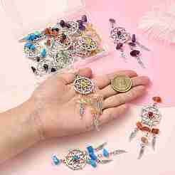 14 шт. подвеска-ловец снов из натуральных и синтетических камней 7 цветов&nbsp;PALLOY-CJ00165