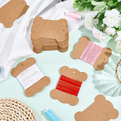 Карточка из крафт-бумаги в форме кости&nbsp;AJEW-WH20816-095