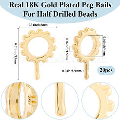 20 шт. латунные микрофибровые кубические циркониевые штифты-держатели&nbsp;KK-BBC0020-31G