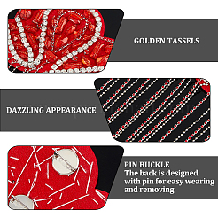 2 шт. кисточка с цветочным узором и стразами с фетровыми эполетами&nbsp;FIND-FH0011-95B