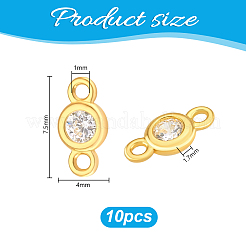 10 шт. 925 подвески-коннектора из стерлингового серебра с микропаве из прозрачного кубического циркония&nbsp;STER-PH0004-14
