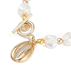 Браслеты из гальванизированного ракушечного жемчуга и немагнитного синтетического гематита для женщин&nbsp;BJEW-JB12891