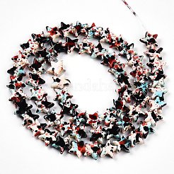 С напылением окрашенные синтетические бирюзовые бусинки&nbsp;UNKW-T001-11K-03