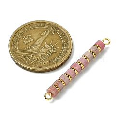 Подвески-коннекторы Heishi из натурального родонита и гальванизированного синтетического немагнитного гематита&nbsp;PALLOY-JF03291-07