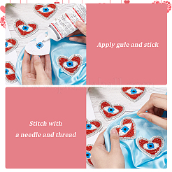 Сердце с вышитой аппликацией от сглаза&nbsp;LS-DIY-WH0401-27