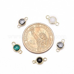 Позолоченные стеклянные плоские круглые соединители&nbsp;KK-L094-02