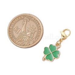 Подвесные украшения из эмали из сплава клевера&nbsp;HJEW-JM03117