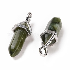 Натуральные зеленые китайские южно-нефритовые заостренные подвески&nbsp;X-G-K329-59P