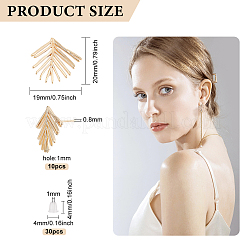 10 шт. латунные серьги-гвоздики&nbsp;KK-BC0010-50