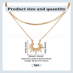 1шт латунный подвесной солнечный двухслойный ожерелье&nbsp;NJEW-LP0009-52