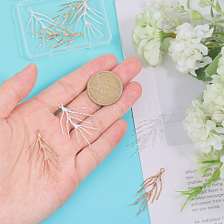 8шт. 2-х цветные латунные подвески-веточки&nbsp;KK-CA0002-77