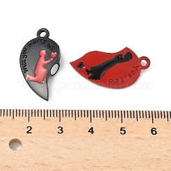 Подвески из окрашенного распылением сплава с красной и черной эмалью&nbsp;PALLOY-V006-07