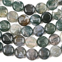 Природные моховой агат бисер нитей&nbsp;G-L648-B11-15mm