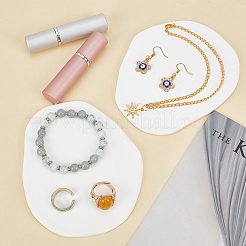 Неправильная тарелка для ювелирных изделий gesso&nbsp;LS-DJEW-WH0015-97A