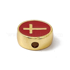 Настоящие 18-каратные позолоченные латунные эмалевые бусины&nbsp;KK-F814-04G-04