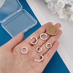 3 пара серег-колец из латуни с микропаве из кубического циркония в 3 стилях&nbsp;EJEW-PH0001-29A