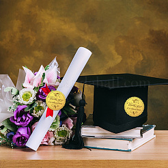 Пластиковые самоклеящиеся наклейки с тиснением из золотой фольги&nbsp;DIY-WH0211-352