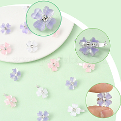 30 шт. 3-цветная застежка для волос из цинкового сплава и смолы&nbsp;OHAR-SC0001-16B