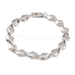 Браслеты-цепочки с ромбовидными звеньями из нержавеющей стали 304 для мужчин и женщин&nbsp;BJEW-G766-03P-01