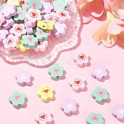 150шт 5 цвета окрашенные распылением деревянные бусины&nbsp;WOOD-CJ0001-81