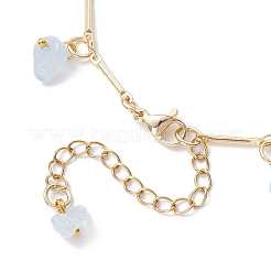 Браслеты с подвесками из натуральных бусин аквамарина и стеклянных ракушек&nbsp;BJEW-JB12307-03