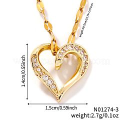 Элегантные латунные ожерелья с подвеской в виде сердца из прозрачных кубических цирконий для девочек&nbsp;SZ7102-3