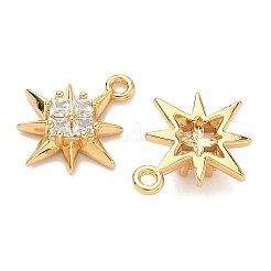 Подвески в виде звезд из латуни с микропаве из кубического циркония&nbsp;KK-A281-13A-G