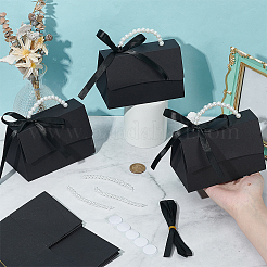 Складные бумажные свадебные конфетницы с пластиковой ручкой&nbsp;CON-WH0115-20B-02