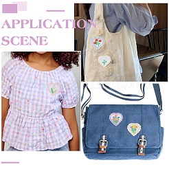 3 комплект из 15 полиэстеровых нашивок с компьютерной вышивкой в виде сердца и цветка&nbsp;PATC-HY0001-92