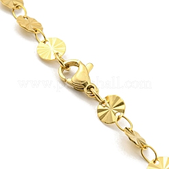 Ионное покрытие (ip) 304 нержавеющая сталь плоские круглые звенья цепи ожерелья&nbsp;LS-NJEW-P285-07G