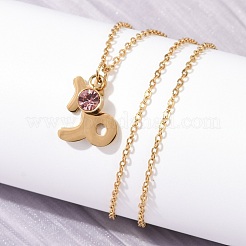 Ожерелья с подвеской в виде созвездия из нержавеющей стали 304 с дрелью из стекла и камнями рождения&nbsp;LS-STAS-D305-08G-J