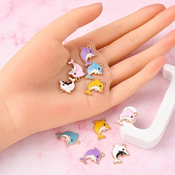 10шт 5 цвета сплава эмалевые подвески&nbsp;ENAM-YW0002-03