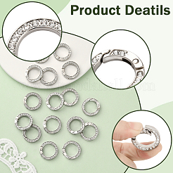 16 шт. Кольца пружинные со стразами из сплава&nbsp;FIND-SP0004-52C