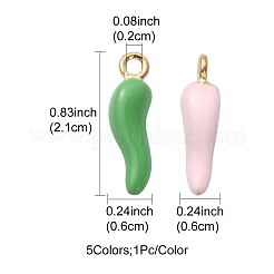 5шт 5 цвета сплава эмалевые подвески&nbsp;ENAM-YW0002-65