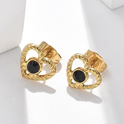 Серьги-гвоздики из нержавеющей стали 304&nbsp;EJEW-F361-06G