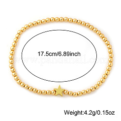 Минималистичные эластичные браслеты из латуни в форме звезды и круглой бусин для женщин.&nbsp;PJ3900