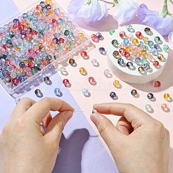 300шт прозрачные расписные стеклянные бусины для выпечки&nbsp;GLAA-CJ0002-46