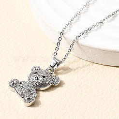 Комплекты серег-гвоздиков и ожерелий с подвесками из латуни с микропаве из кубических цирконий SJEW-Z002-01P