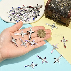 30шт 6 цвета сплава эмалевые подвески&nbsp;ENAM-YW0008-56