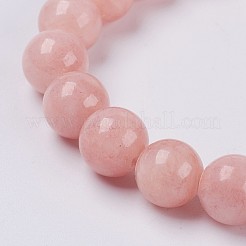 Браслет из натурального желтого нефрита из бисера&nbsp;BJEW-P209-21-6mm