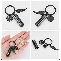 Брелки для ключей в виде урны с прахом из нержавеющей стали 304&nbsp;KEYC-WH0027-95